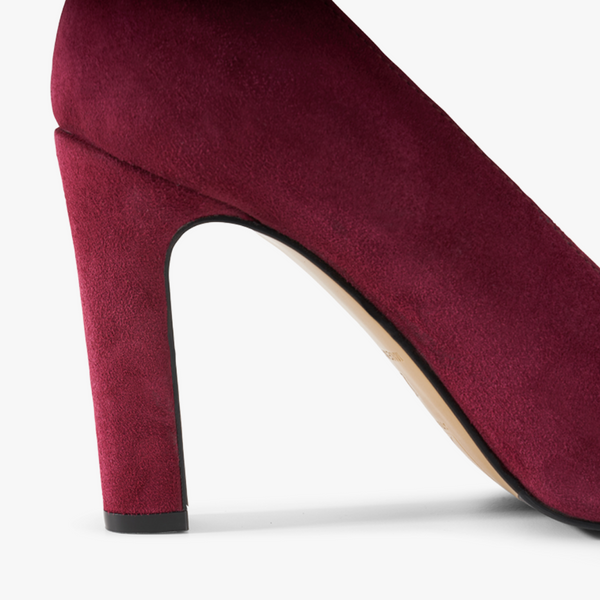 Jackie Pump - Cherry Red Suede 10 cm