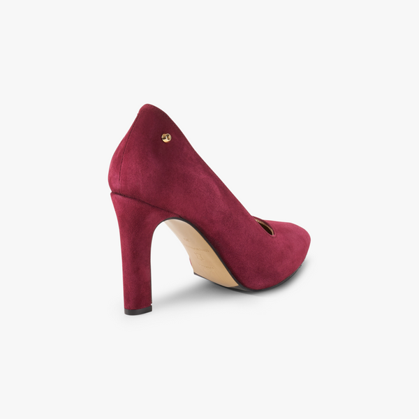 Jackie Pump - Cherry Red Suede 10 cm