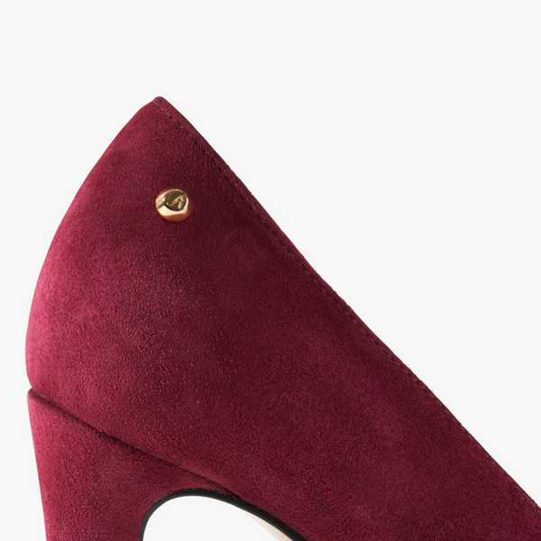 Jackie Pump - Cherry Red Suede 10 cm