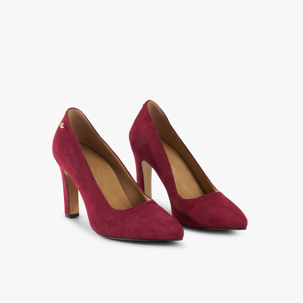 Jackie Pump - Cherry Red Suede 10 cm