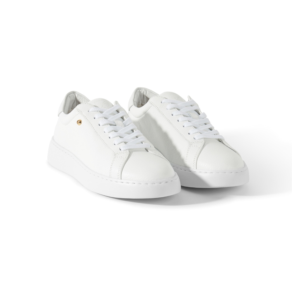 Stella Sneaker - White Pebbled Leather