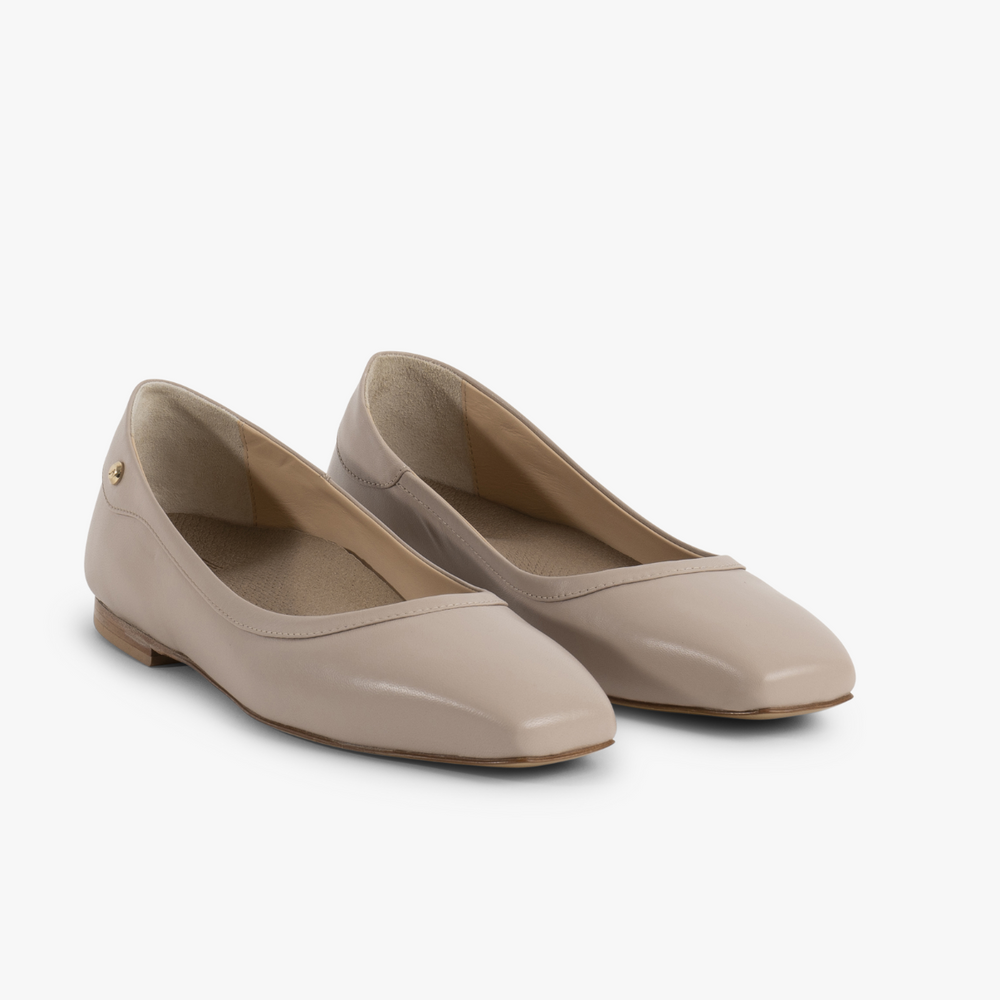Amy Ballerina - Beige Leather