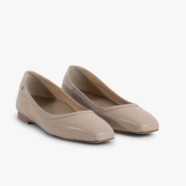 Amy Ballerina - Beige Leather