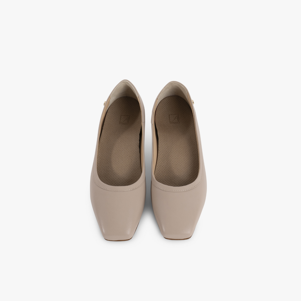 Amy Ballerina - Beige Leather