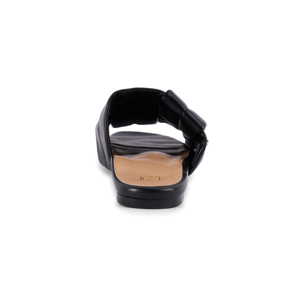 Maty Flat Sandal - Black Leather