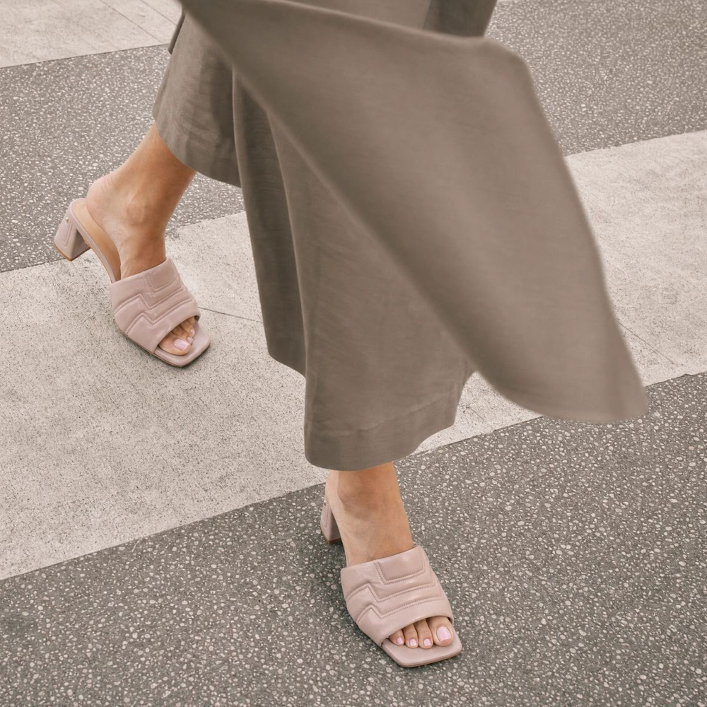 Maty Sandal 5 cm - Beige Leather