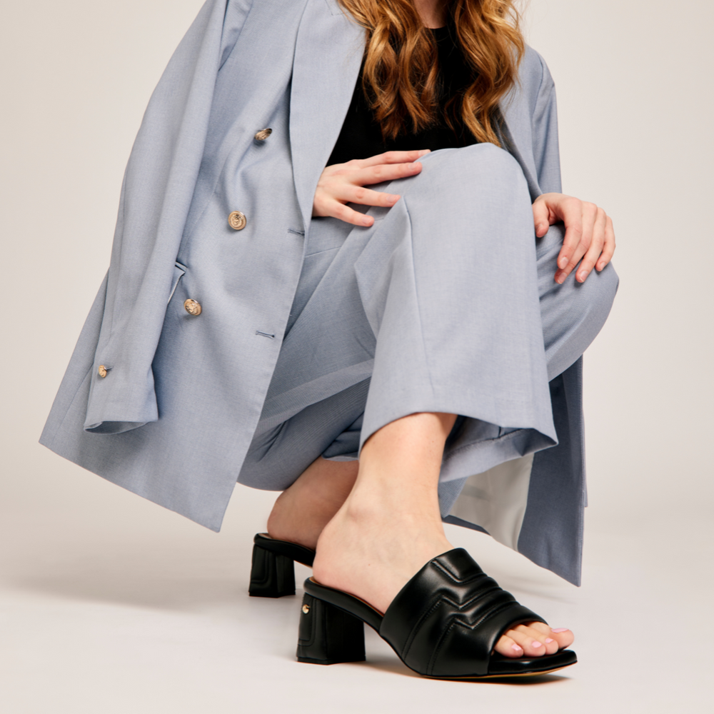 Maty Sandal 5 cm - Black Leather