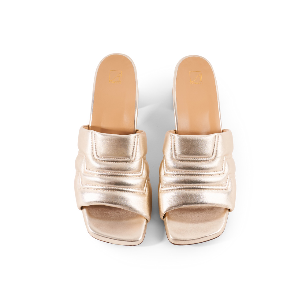 Maty Sandal 5 cm - Gold Leather