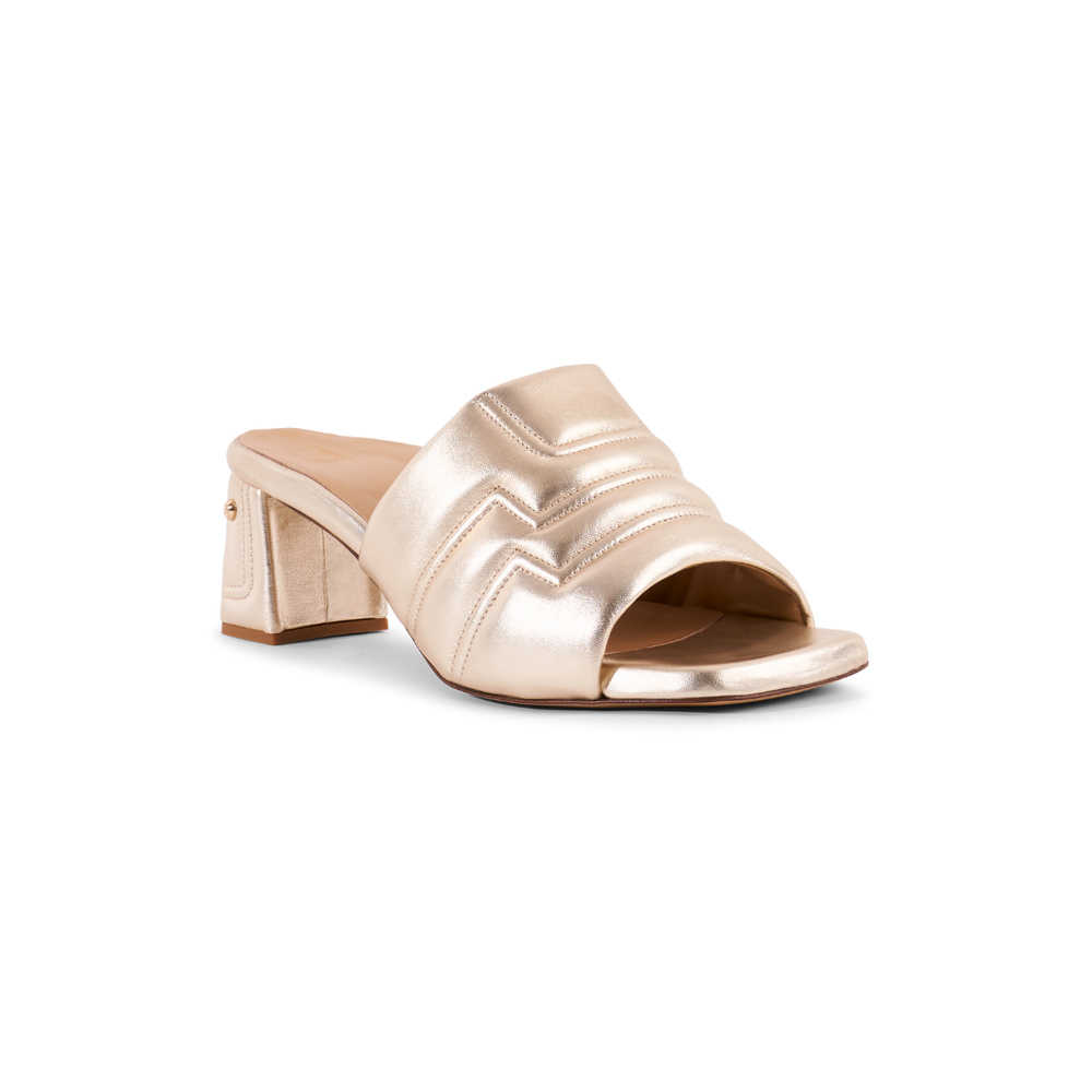 Maty Sandal 5 cm - Gold Leather