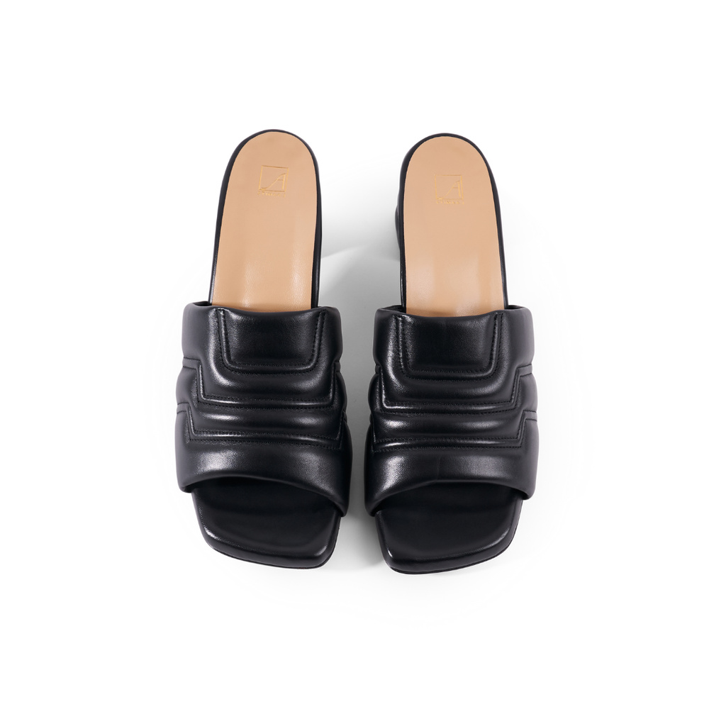 Maty Sandal 5 cm - Black Leather