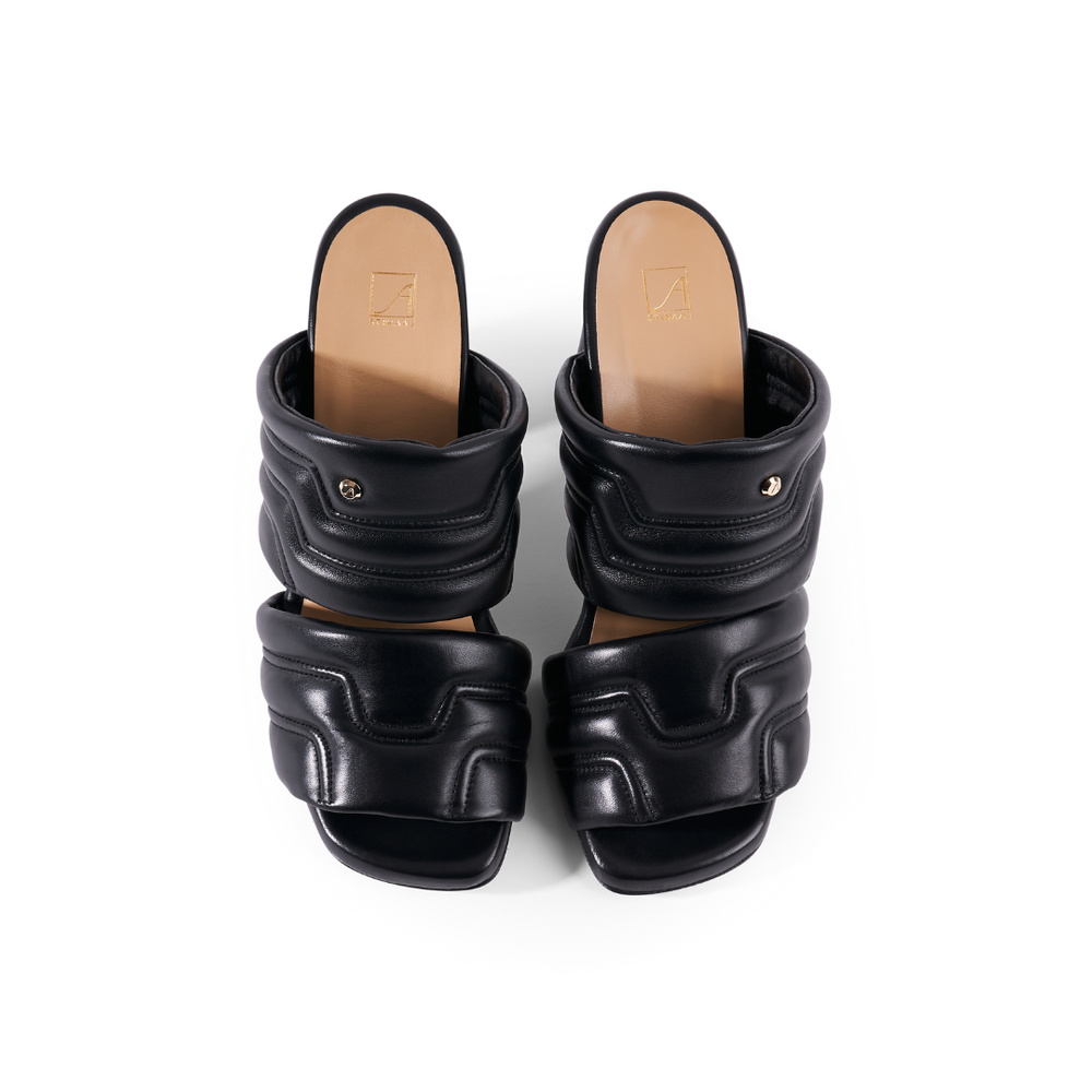 Maty Sandal 9 cm - Black Leather