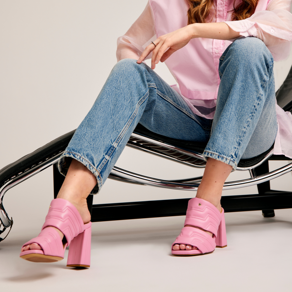 Maty Sandal 9 cm - Pink Leather