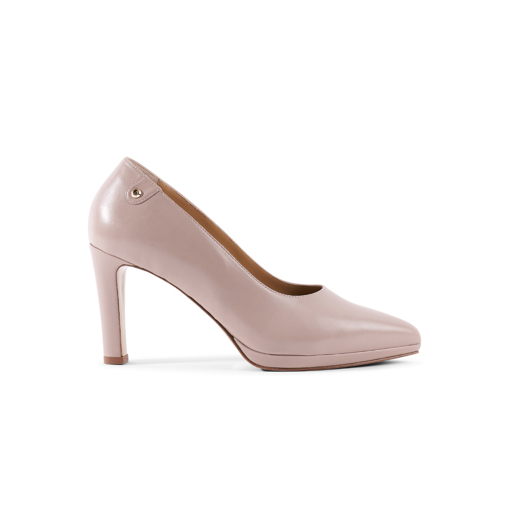 Isa Pump - Beige Leather 8 cm