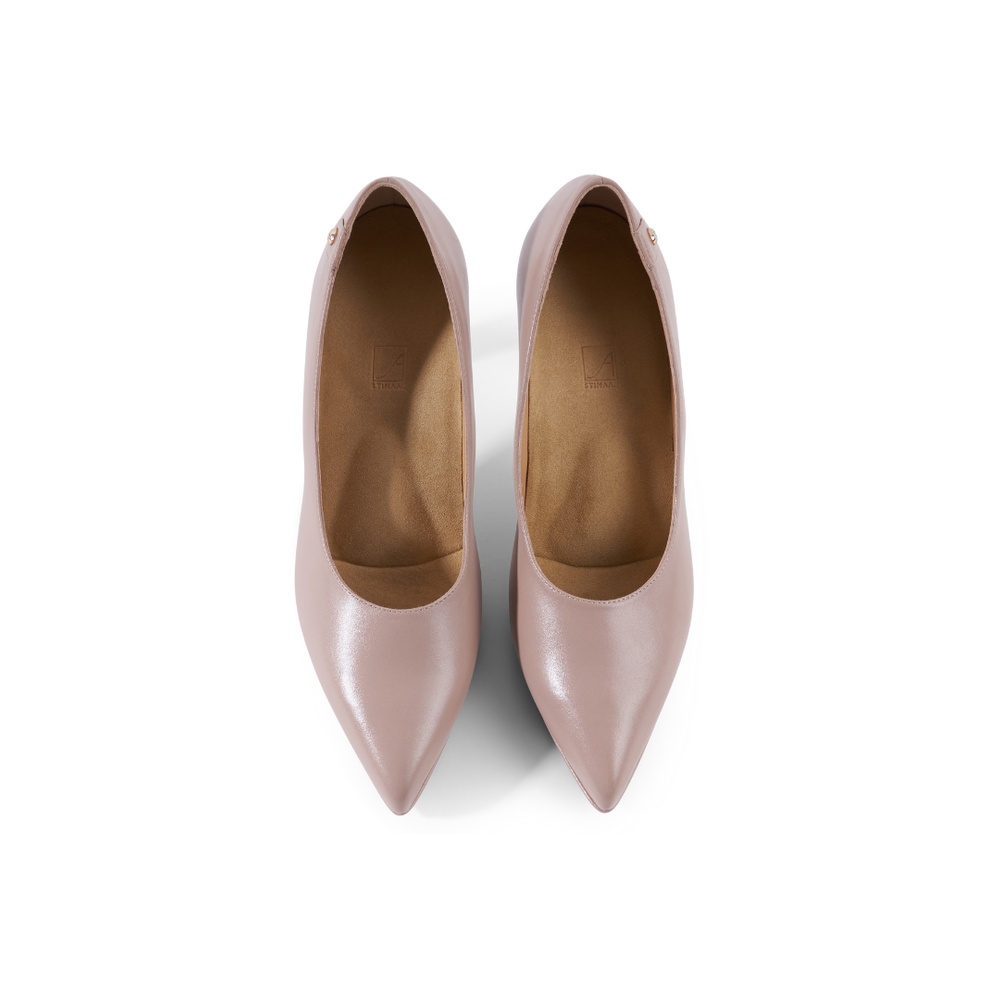 Isa Pump - Beige Leather 8 cm