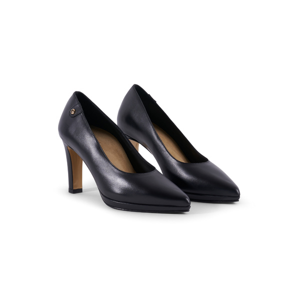 Isa Pump - Black Leather 8 cm