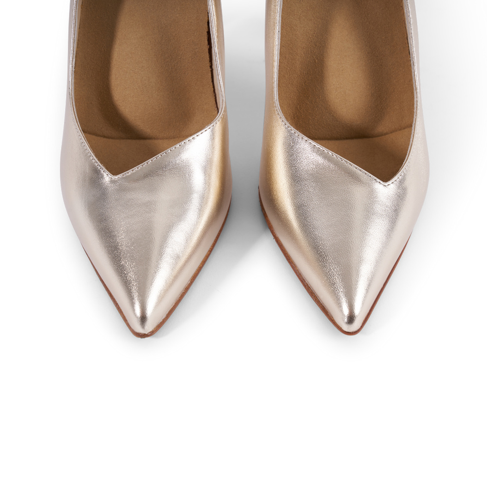 Jacqueline Pump - Gold Leather 9 cm