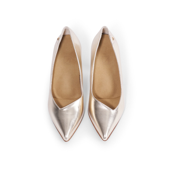Jacqueline Pump - Gold Leather 9 cm