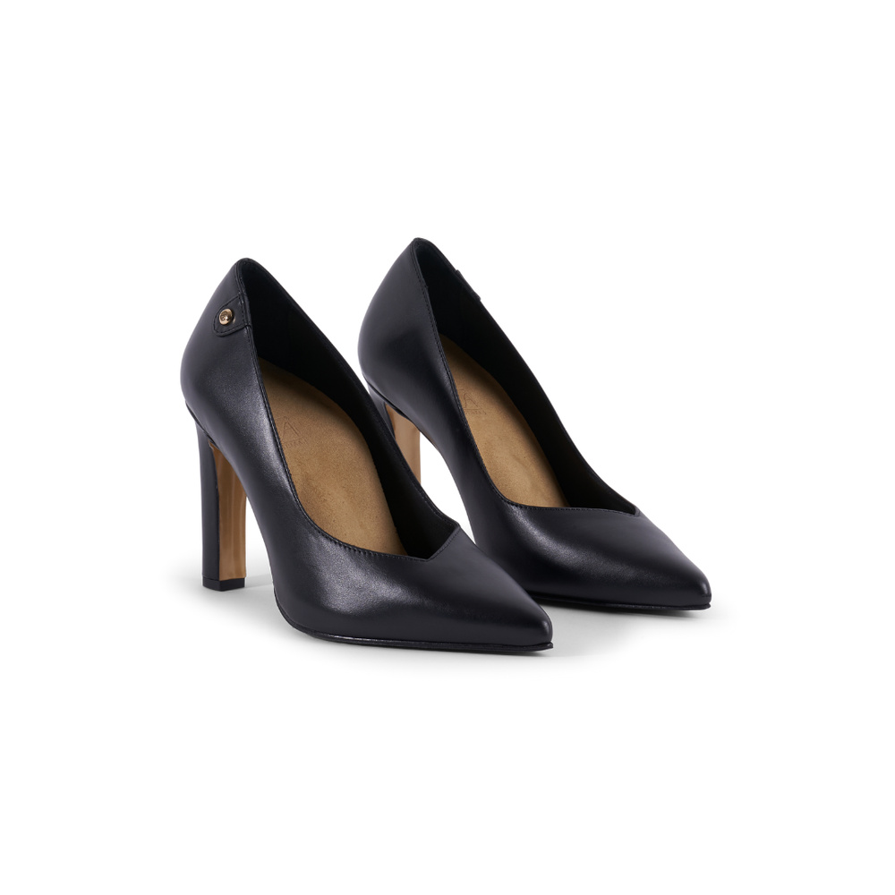 Jacqueline Pump - Black Leather 9 cm