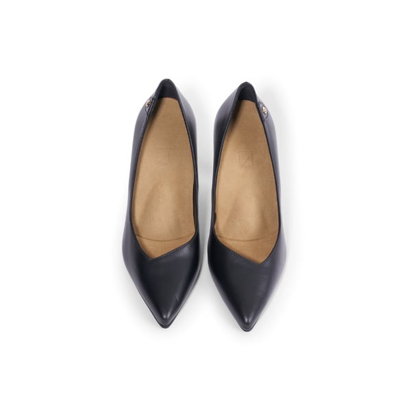 Jacqueline Pump - Black Leather 9 cm