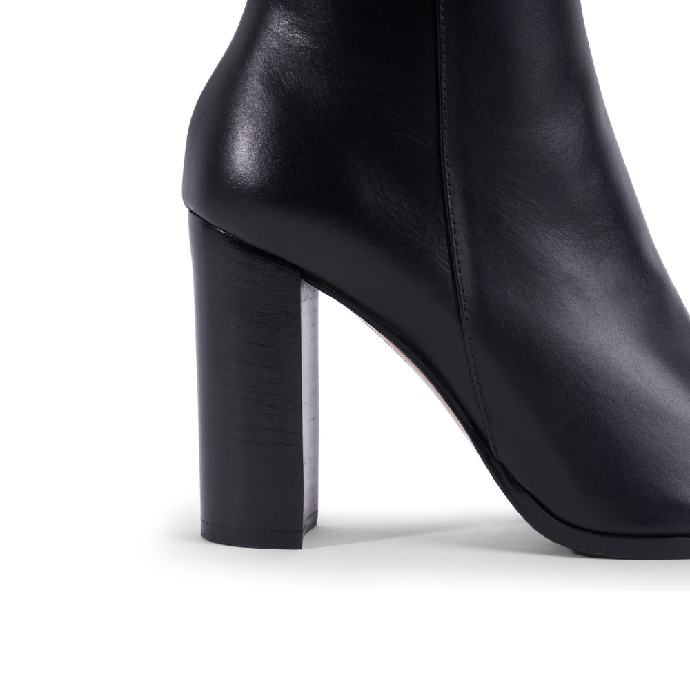 Lily Boot - Black Leather 9 cm