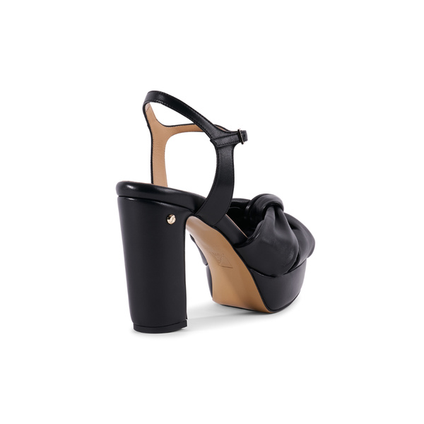 Julie High Heel Sandal - Black Leather