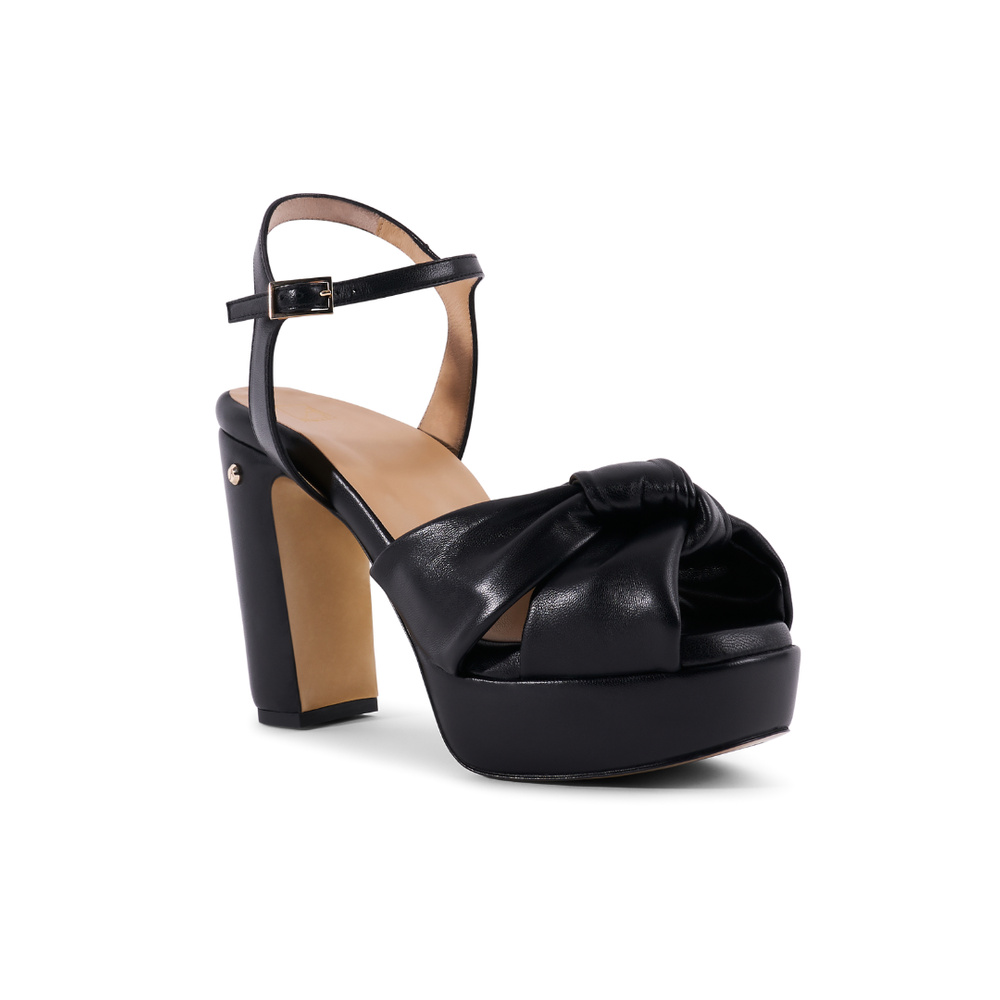 Julie High Heel Sandal - Black Leather