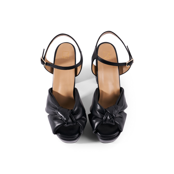 Julie High Heel Sandal - Black Leather