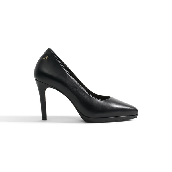 Felicia Pump - Black Leather 9 cm