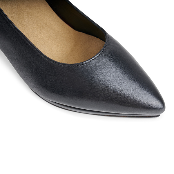 Felicia Pump - Black Leather 6 cm