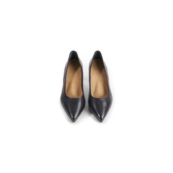 Felicia Pump - Black Leather 6 cm