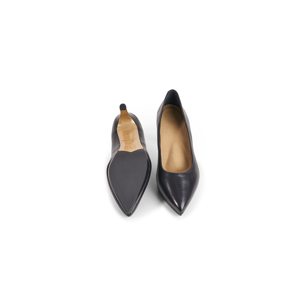 Felicia Pump - Black Leather 6 cm