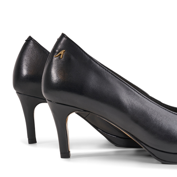 Felicia Pump - Black Leather 6 cm