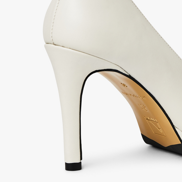 Felicia Pump - Pearl White Leather 9 cm