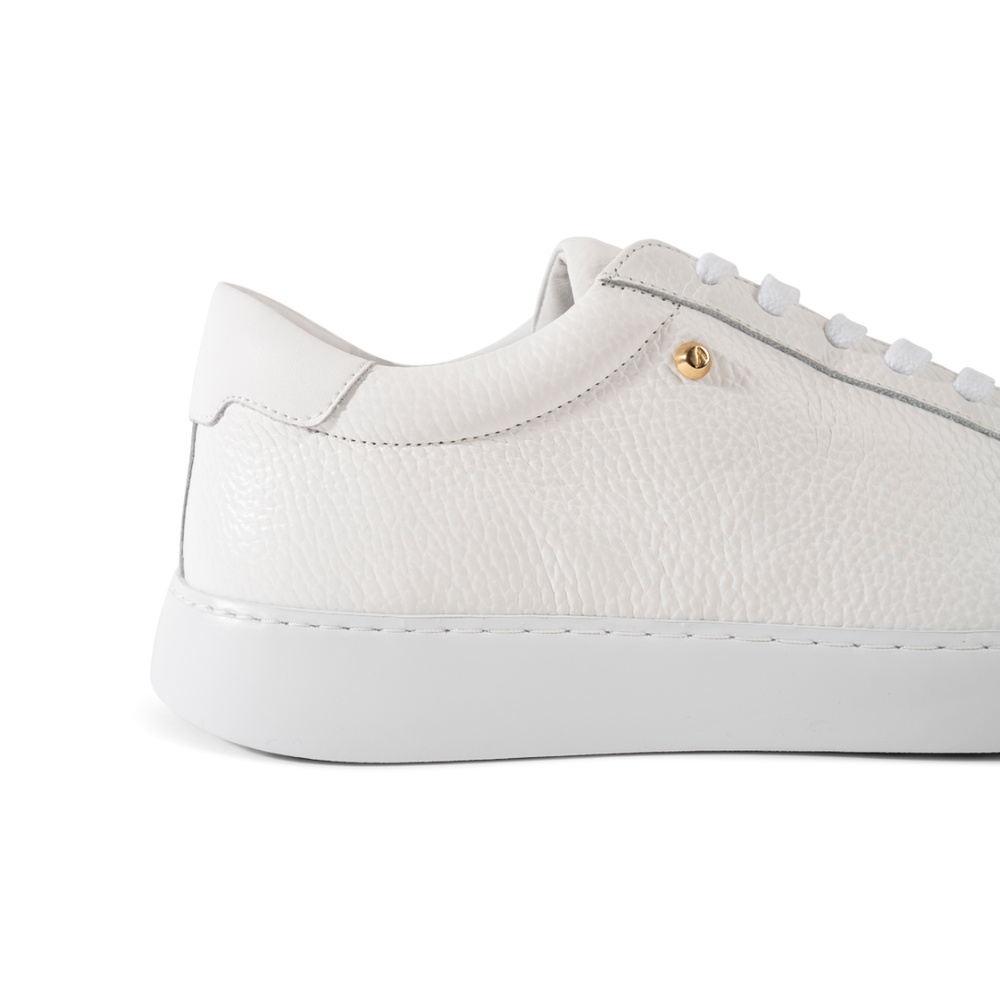 Oscar Sneaker - White Pebbled Leather