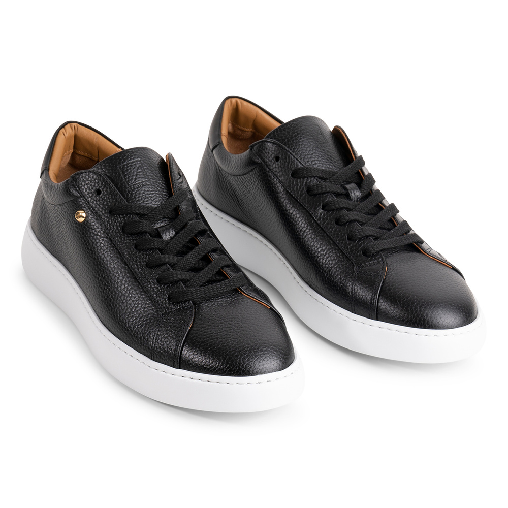 Oscar Sneaker - Black Pebbled Leather