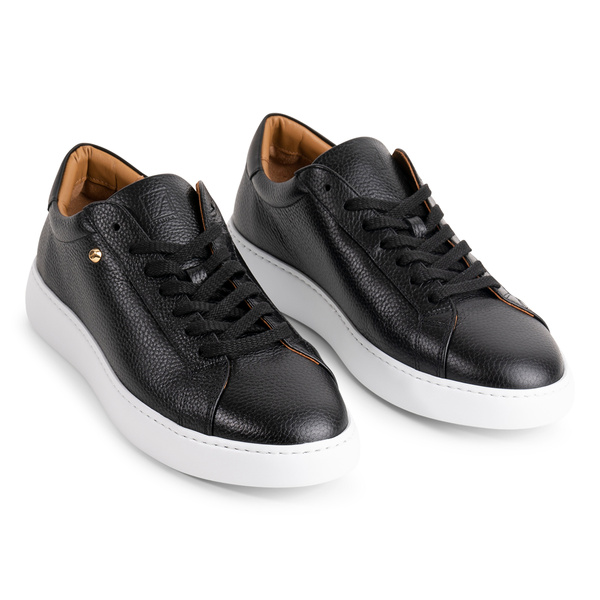Oscar Sneaker - Black Pebbled Leather
