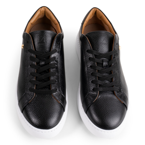 Oscar Sneaker - Black Pebbled Leather