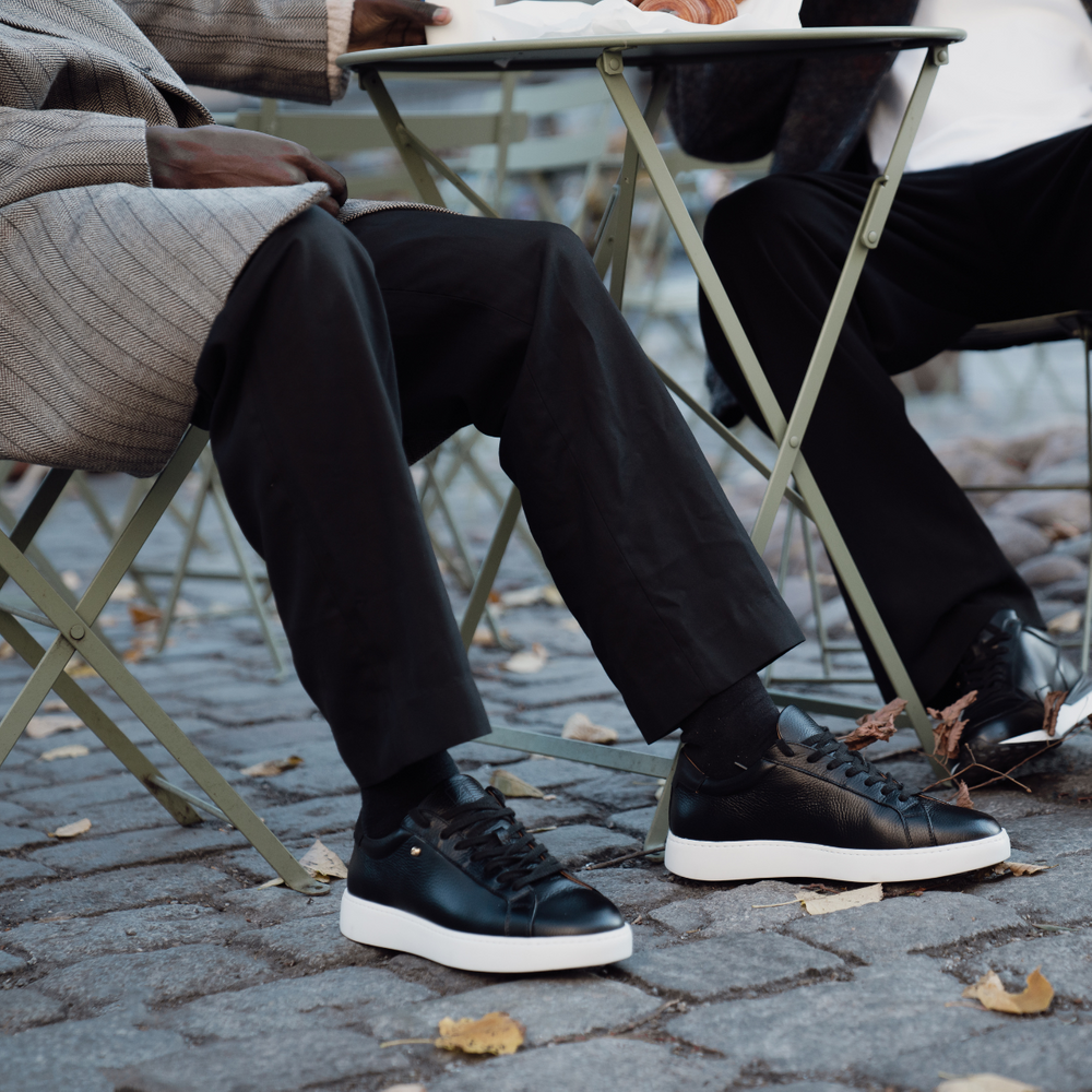 Oscar Sneaker - Black Pebbled Leather