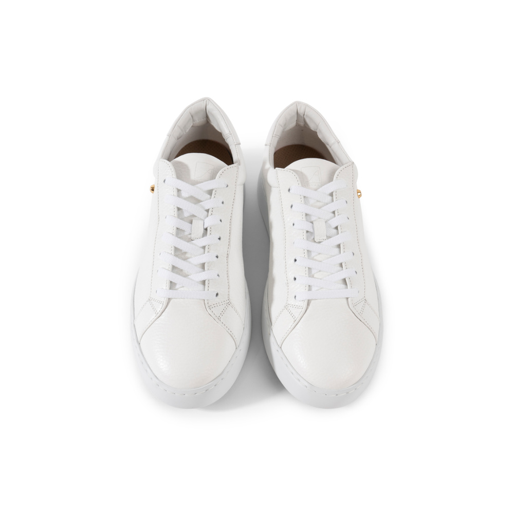 Oscar Sneaker - White Pebbled Leather
