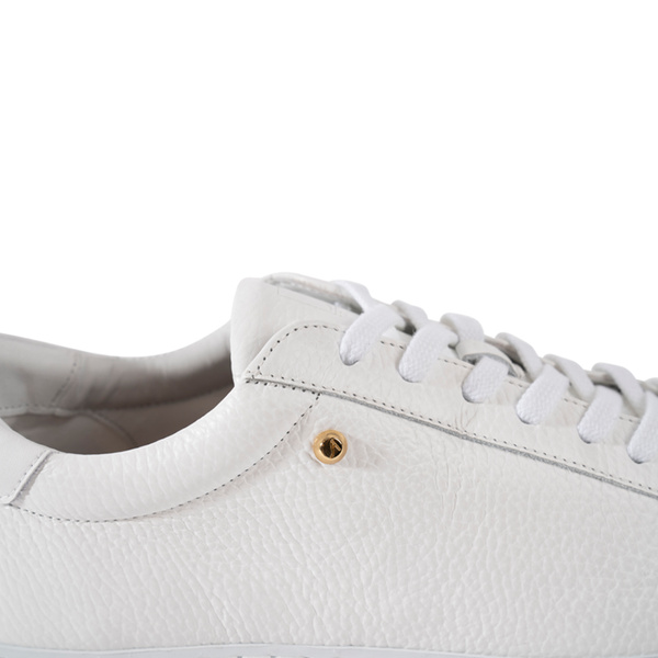 Oscar Sneaker - White Pebbled Leather